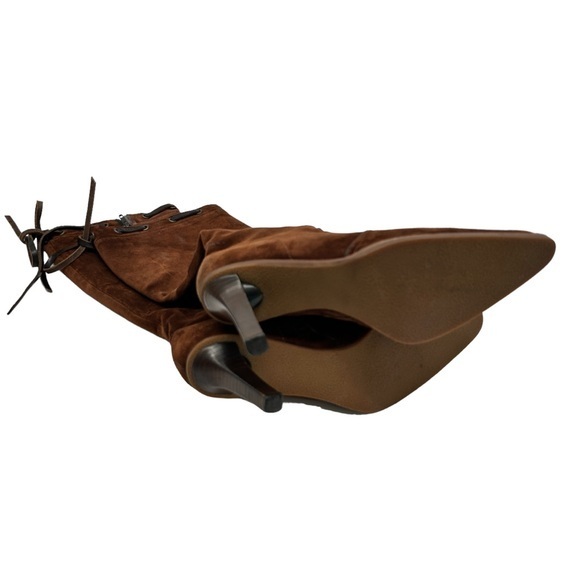 Coach Bella Brushed Suede Leather Boots Brown Womens Size 9 - Picture 5 of 6